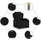 Masažna fotelja crna tkanina - Crna 1 Ručno guranje unatrag | shoptok.hr