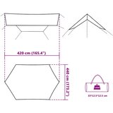 CERADA za kampiranje plava 420 x 294 cm vodootporna | shoptok.hr