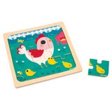 Janod otroški leseni puzzli henriette the chicken 9 kosov | Shoptok.si