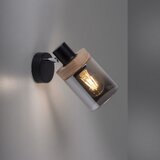 Just LIGHT. 11311-18 - Zidno reflektorsko svetlo PASQUAL 1xE27/40W/230V crna/kaučukovo drvo | Eponuda.com