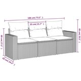 vidaXL 3-dijelni set vrtnih sofa od poliratana s jastucima bež | shoptok.hr