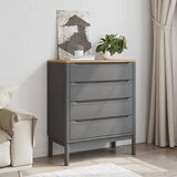 vidaXL Predalnik FLORO siva trdna borovina | Shoptok.si