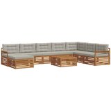  Set vanjskih sofa 9 kom. Prirodna i svijetlo siva | shoptok.hr