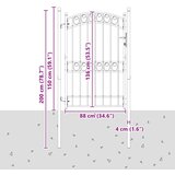  Ogradna vrata EMMEN 200 x 100 cm Čelik s praškastim premazom | shoptok.hr