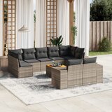 vidaXL 10-dijelni set vrtnih sofa od poliratana s jastucima sivi | shoptok.hr