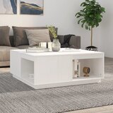 The Living Store Klubska mizica bela 100x101x40,5 trdna borovina - Klubska Mizica, (21574634) Cene