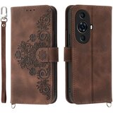 INORCO Ovitek za telefon z vtisnjenimi rožicami za Huawei nova 11 Pro Skin-Touch Phone Shell, PU usnjen ovitek za denarnico s paščkom, proti padcem, (22036979) | Shoptok.si