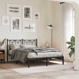  Metalni okvir za krevet s uzglavljem crni 135x190 cm | shoptok.hr