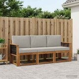  Set vanjskih sofa 3 kom. Prirodna i svjetlosiva | shoptok.hr