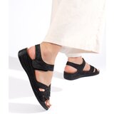 Shelvt Women's light blue sandals on a low wedge | Shoptok.si