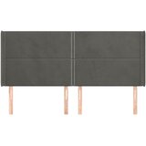  Uzglavlje s ušima tamnosivo 183x16x118/128 cm baršunasto | Eponuda.com
