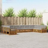  Setovi sofa 4 pcs Prirodna i svijetlo siva Čvrsto drvo akacije | shoptok.hr