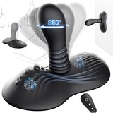SuperLove Anal Grinder with 360 Rotations & Strong Vibrations Triple Motor & Remote Black Cene