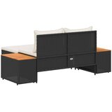  Set vanjskih sofa 4 pcs Crna i krem-bijela Poliratan i Akacija | shoptok.hr