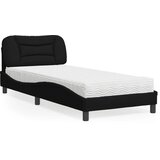 vidaXL Postelja z vzmetnico črna 80x200 cm blago Cene