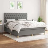  Box spring postelja z vzmetnico temno siva 160x200 cm blago, (20790171) Cene