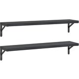Maison Chic 2 kosi Stenske Police - Viseče police 100x23,5 cm črna nerjaveče jeklo, (21758643) | Shoptok.si