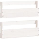 vidaXL Stenski regal za čevlje 2 kosa bel 59x9x23 cm trdna borovina, (20709699) | Shoptok.si