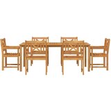  Vrtni set za objed 7 pcs Smeđa Masivno bagremovo drvo | shoptok.hr