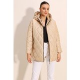 Bigdart 5181 Hooded Quilted Coat - Beige Cijene