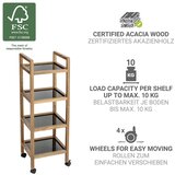 Wenko Crna/u prirodnoj boji kupaonska polica od masivnog bagrema 35x101,5 cm Fondi – | shoptok.hr