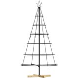  Božićno drvo u obliku čunja s stalakom Crna 150 cm Čelik | shoptok.hr
