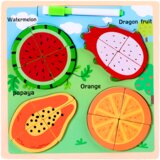  Drvena slagalica s voćem i pločom za crtanje - FRUIT | shoptok.hr