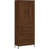 Maison Chic Visoka Komoda - Predalnik rjav hrast 69,5x34x180 cm inženirski les, (21720412) | Shoptok.si