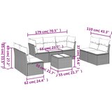  8-dijelni set vrtnih sofa od poliratana s jastucima crni | shoptok.hr