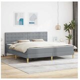 vidaXL Okvir kreveta s madracem Svjetlosiva 180 x 200 cm Tkanina - Svjetlosiva 180 x 200 cm | shoptok.hr