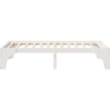 vidaXL Posteljni okvir s shranjevanjem Bela 75 x 190 cm Trdna borovina | Shoptok.si