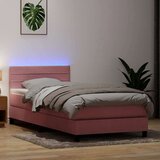 Box spring postelja z vzmetnico roza 80x220 cm žamet, (21791946) | Shoptok.si