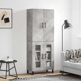 vidaXL Visoka komoda siva betona 69 5x34x180 cm od konstruiranog drva | shoptok.hr