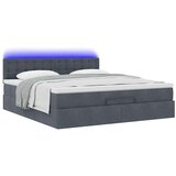 vidaXL Otomanski posteljni okvir z vzmetnico temno siv 180x200cm žamet | Shoptok.si