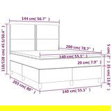  Box spring s madracem LED svjetlosivi 140x200 cm tkanina | shoptok.hr
