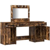  3-delni set toaletne mize z LED lučjo iz dimljenega hrasta, (22054924) | Shoptok.si