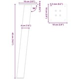  Noge za klubsko mizico 4 kosi bele 42 cm jeklo | Shoptok.si
