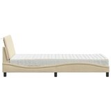  Postelja z vzmetnico krem 80x200 cm blago, (21829643) | Shoptok.si