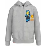 Lego Dječja pamučna dukserica Wear boja: siva, s kapuljačom, s tiskom