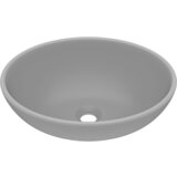 Maison Chic Razkošen Umivalnik - Kopalna umivalnik - Lavabo ovalen mat svetlo siv 40x33 cm keramičen, (21684850) Cene