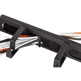 Logilink 19 cable management bar with 4 metal brackets and brush strip, black, OR106B