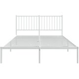  Metalni okvir za krevet s uzglavljem bijeli 140 x 200 cm | shoptok.hr