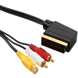 audio i video kabel (1.5m, scart na 2x rca + s-video muški, sivi)