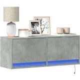  Zidni TV ormarić s LED svjetlima boja betona 100x31x38 cm | shoptok.hr