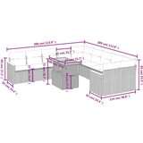  11-dijelni set vrtnih sofa od poliratana s jastucima bež | shoptok.hr