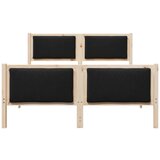  Krevetna konstrukcija s uzglavljem Crna 135 x 190 cm tkanina | shoptok.hr