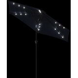  Vrtni suncobran s čeličnom šipkom LED crni 225 x 225 x 212 cm | Eponuda.ba