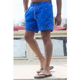 Madmext Men's Blue Patterned Marine Shorts 6376 cene