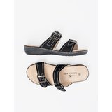 Shelvt Black women's flip-flops with buckles | shoptok.hr