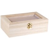 RAYHER Lesena škatla z steklenim pokrovom, 20x12.5x6.5cm, (20546758) | Shoptok.si